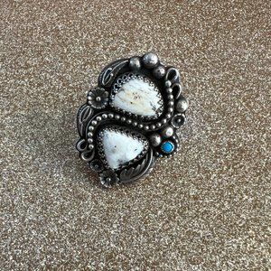 Genuine White Buffalow Turquoise Sterling Silver Ring